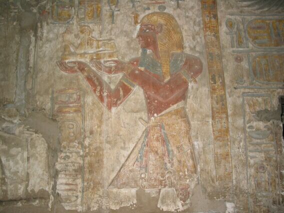 These amazing reliefs were hidden away in a remote corner of a Karnak temple. Apparently semi-precious stones and egg white were used to make the paint.