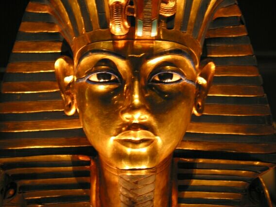 Inside the golden sarcophagus, the golden death mask.